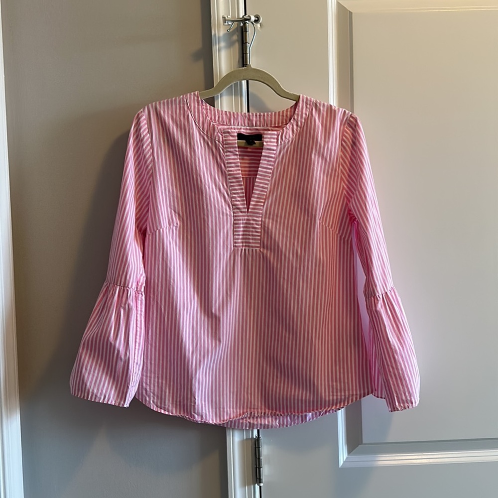 J. Crew striped top with bell sleeves